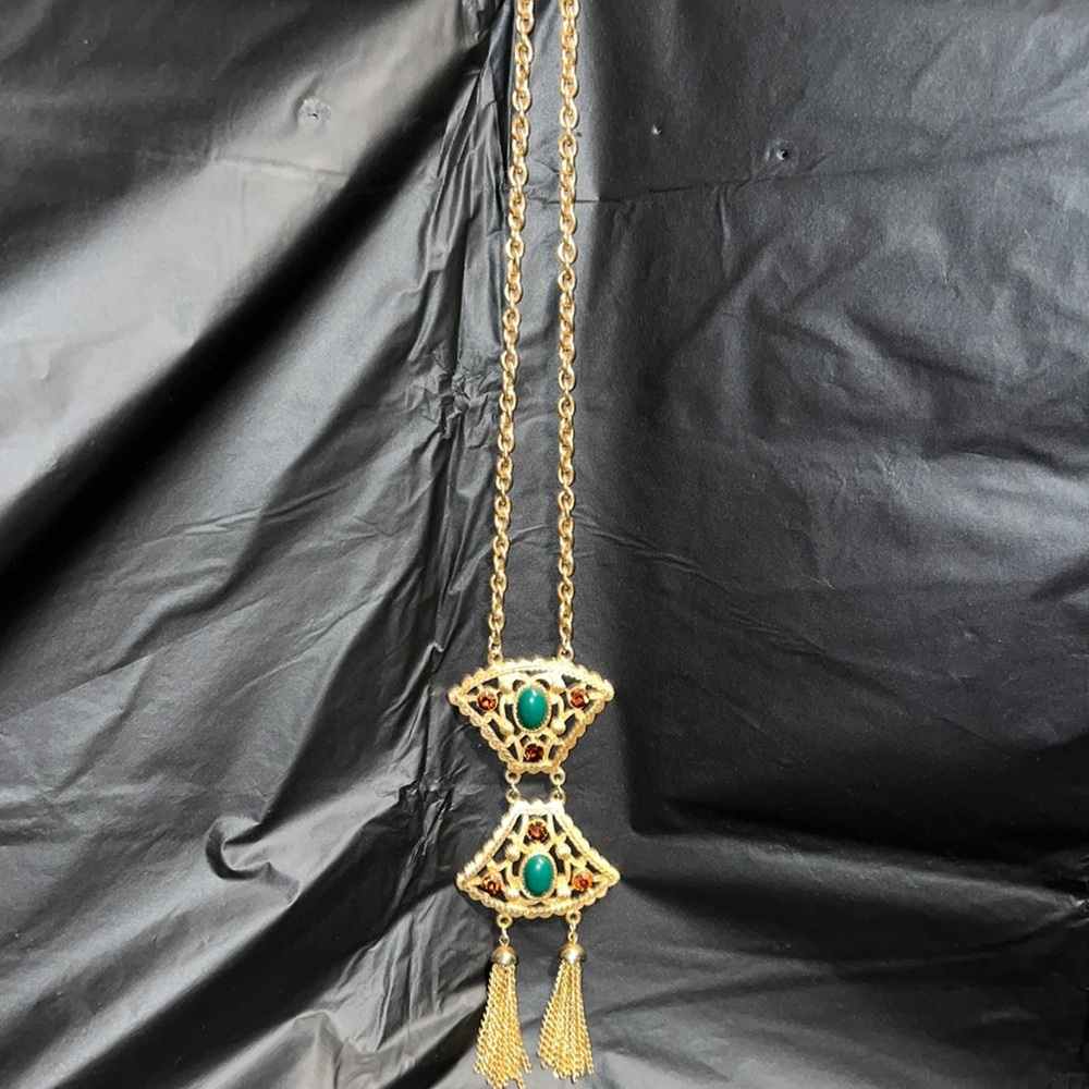 Asian inspired faux jade necklace